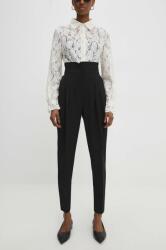 Answear Lab pantaloni femei, culoarea negru, fason chinos, high waist BBYH-SPD02P_99X