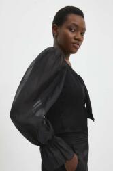 ANSWEAR bluza femei, culoarea negru, neted BBYH-BDD01F_99X