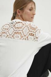 ANSWEAR bluză de bumbac femei, culoarea alb, neted BBYH-BLD016_00X