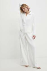 Answear Lab pantaloni femei, culoarea alb, lat, high waist BBYH-SPD036_00X