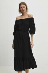 ANSWEAR rochie culoarea negru, midi, evazati BBYH-SSD01C_99X