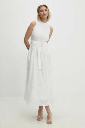 ANSWEAR rochie din bumbac culoarea alb, maxi, evazati BBYH-SUD0BI_00X