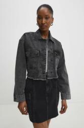 Answear Lab geaca jeans femei, culoarea negru, de tranzitie, oversize BBYH-KPD00P_99X