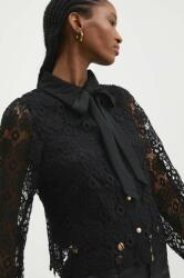 ANSWEAR camasa femei, culoarea negru, cu guler clasic, regular BBYH-KDD022_99X