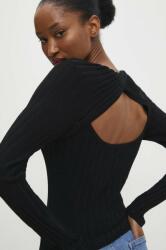 ANSWEAR bluza femei, culoarea negru, neted BBYH-BDD027_99X