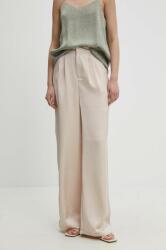 Answear Lab pantaloni femei, culoarea bej, lat, high waist BBYH-SPD035_80X