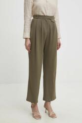 Answear Lab pantaloni femei, culoarea verde, lat, high waist BBYH-SPD03L_87X