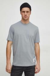 Giorgio Armani tricou din bumbac barbati, culoarea gri, cu imprimeu PPYH-TSM0MB_09X