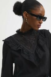 ANSWEAR bluza din bumbac femei, culoarea negru, neted BBYH-BDD024_99X