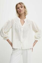 ANSWEAR bluza din bumbac femei, culoarea alb, neted BBYH-BDD02Y_00X
