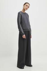 Answear Lab pantaloni femei, culoarea gri, lat, high waist BBYH-SPD017_90X