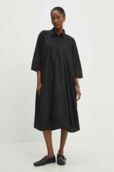 ANSWEAR rochie din bumbac culoarea negru, mini, evazati BBYH-SUD09T_99X