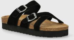 Answear Lab sandale din piele intoarsa femei, culoarea negru, cu platforma BPYH-OBD01Y_99X