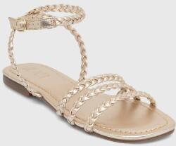 Answear Lab sandale de piele femei, culoarea auriu BPYH-OBD016_10Y