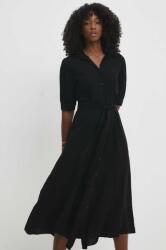 ANSWEAR rochie culoarea negru, midi, evazati BBYH-SSD02M_99X