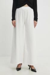 Answear Lab pantaloni femei, culoarea alb, lat, high waist BBYH-SPD04F_00X