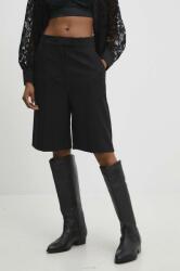 Answear Lab pantaloni scurti femei, culoarea negru, neted, high waist BBYH-SZD00U_99X