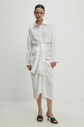 ANSWEAR rochie culoarea alb, midi, drept BBYH-SUD09N_00X