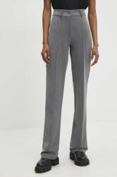 Answear Lab pantaloni femei, culoarea gri, drept, high waist BBYH-SPD021_90X