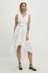 ANSWEAR rochie din bumbac culoarea alb, mini, evazati BBYH-SUD0BK_00X