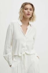 ANSWEAR cămașă de in culoarea alb, cu guler clasic, regular BBYH-KDD07C_00X