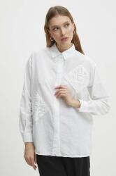 ANSWEAR cămașă de in culoarea alb, cu guler clasic, relaxed BBYH-KDD04G_00X