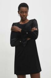 ANSWEAR rochie de catifea culoarea negru, mini, evazati BBYH-SUD059_99X