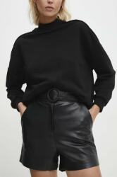 Answear Lab pantaloni scurti femei, culoarea negru, neted, high waist BBYH-SZD005_99X