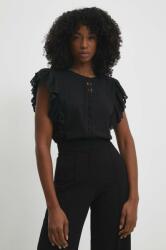 ANSWEAR bluza femei, culoarea negru, cu imprimeu BBYH-BDD05L_99X