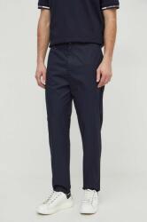 Giorgio Armani pantaloni de bumbac culoarea albastru marin, cu fason chinos PPYH-SPM091_59X