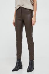 Answear Lab pantaloni femei, culoarea maro, drept, high waist BBYH-SPD00A_88X