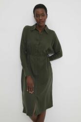 ANSWEAR rochie culoarea verde, midi, evazati BBYH-SUD082_87X