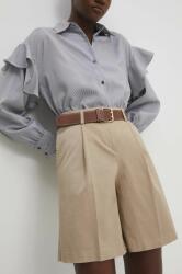 Answear Lab pantaloni scurti femei, culoarea bej, neted, high waist BBYH-SZD01W_80X