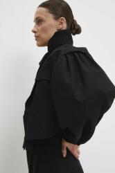 Answear Lab jacheta de bumbac culoarea negru, de tranzitie BBYH-KUD02R_99X