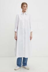 ANSWEAR rochie din bumbac culoarea alb, midi, evazati BBYH-SUD091_00X