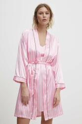 Answear Lab compleu pijama culoarea roz, satin BBYH-BID03B_30X