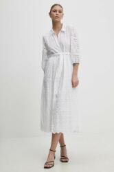 ANSWEAR rochie din bumbac culoarea alb, maxi, evazati BBYH-SUD0AL_00X