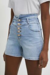 Answear Lab pantaloni scurti jeans femei, neted, high waist BBYH-SZD014_55X