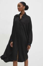 ANSWEAR camasa femei, culoarea negru, cu guler clasic, relaxed BBYH-KDD039_99X