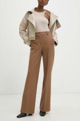 Answear Lab pantaloni femei, culoarea maro, drept, high waist BBYH-SPD023_82X