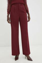 Answear Lab pantaloni femei, culoarea bordo, lat, high waist BBYH-SPD01D_83X