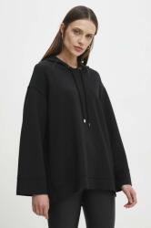 ANSWEAR bluza femei, culoarea negru, cu glugă, neted BBYH-BLD00L_99X