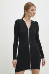 ANSWEAR rochie din bumbac culoarea negru, mini, mulata BBYH-SUD085_99X