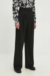 Answear Lab pantaloni femei, culoarea negru, drept, high waist BBYH-SPD018_99X