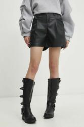 Answear Lab pantaloni scurti femei, culoarea negru, neted, high waist BBYH-SZD00H_99X