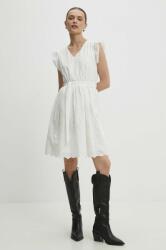 ANSWEAR rochie din bumbac culoarea alb, mini, evazati BBYH-SSD01Z_00X