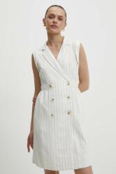 ANSWEAR rochie din in culoarea alb, mini, evazati BBYH-SUD0A8_00X