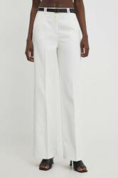 Answear Lab pantaloni femei, culoarea alb, lat, high waist BBYH-SPD03E_00X