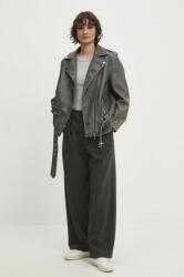 Answear Lab pantaloni femei, culoarea gri, drept, high waist BBYH-SPD01U_90X