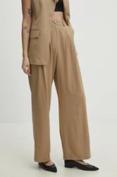 Answear Lab pantaloni femei, culoarea bej, drept, high waist BBYH-SPD03M_80X